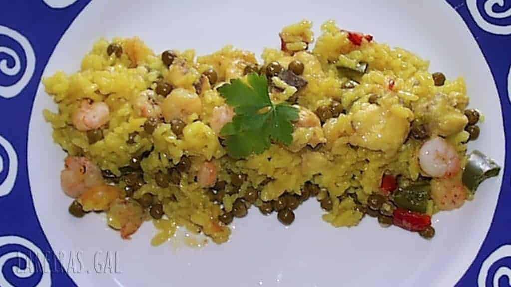 Arroz con rape y gambas