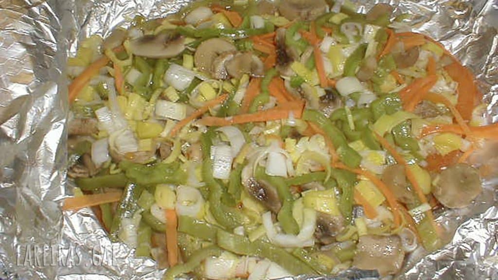 Verduras en papillote al vapor